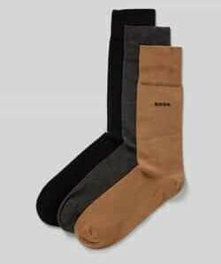 Hugo Boss Socks with label detail 3-pack camel Medias y calcetines