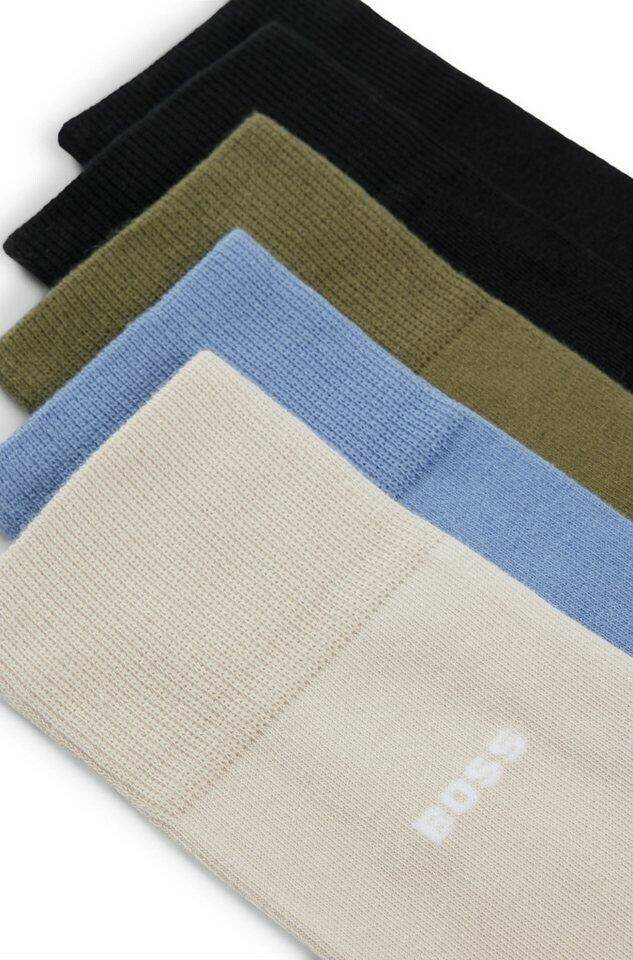 Medias y calcetines Hugo Boss Mid-high Socks cotton-mix 5-pack 50503575 light beige blue green black