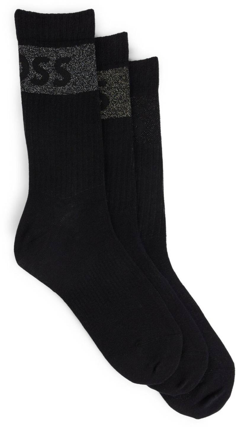 Medias y calcetines Hugo Boss 3-Pack Short Socks Cotton-Mix Logos 50524312 black