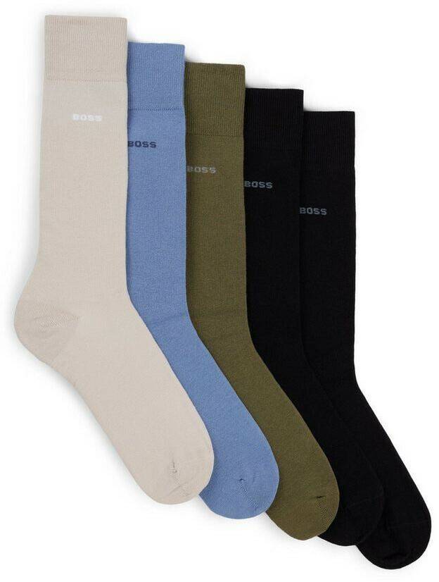 Medias y calcetines Hugo Boss Mid-high Socks cotton-mix 5-pack 50503575 light beige blue green black