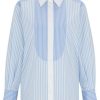 Blusas Hugo Boss Pure cotton blouse with various vertical stripes (50511828) blue