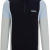 Hugo Boss Cotton blend troyer with logo embroidery (50512689) blue Jerséis hombre