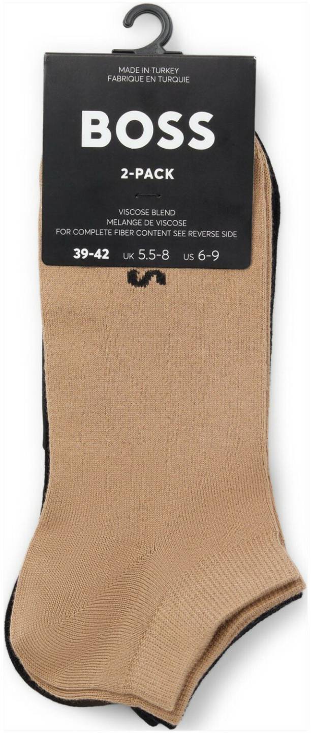 Medias y calcetines Hugo Boss 2-Pack ankle socks with logo details 50521549 black beige