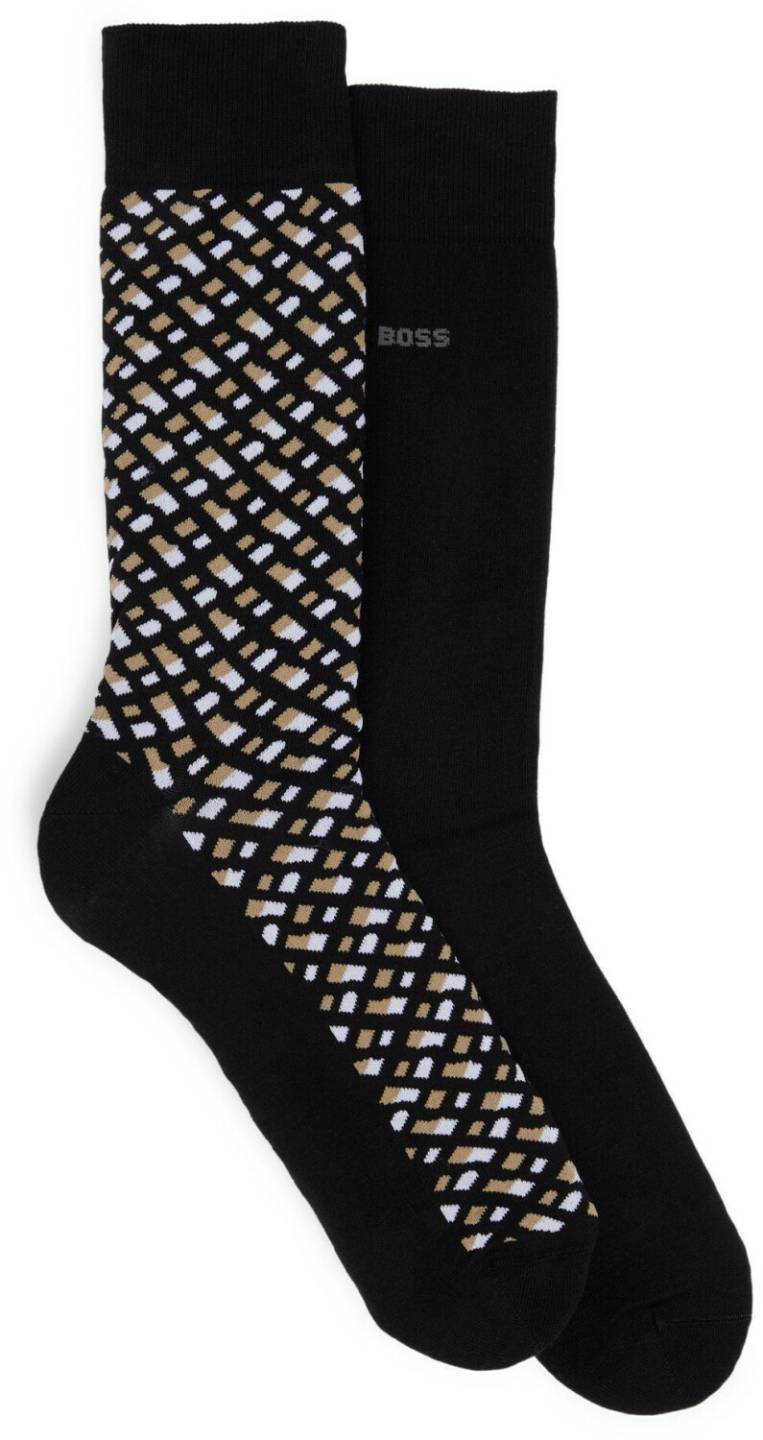 Medias y calcetines Hugo Boss Mid-high Socks Cotton-Mix 2-Pack 50515141 black