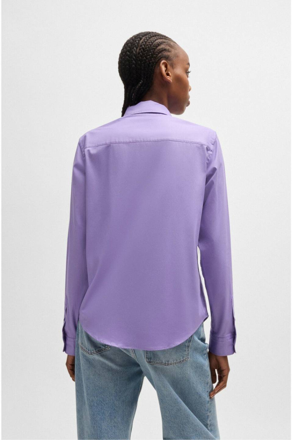 Hugo Boss Regular-fit blouse in stretch cotton canvas (50496339)purple Blusas