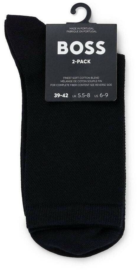 Medias y calcetines Hugo Boss 2-Pack Short Socks Cotton-Mix Piqué-Structure 50510753 black