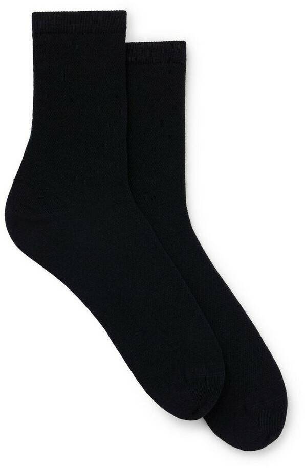 Medias y calcetines Hugo Boss 2-Pack Short Socks Cotton-Mix Piqué-Structure 50510753 black