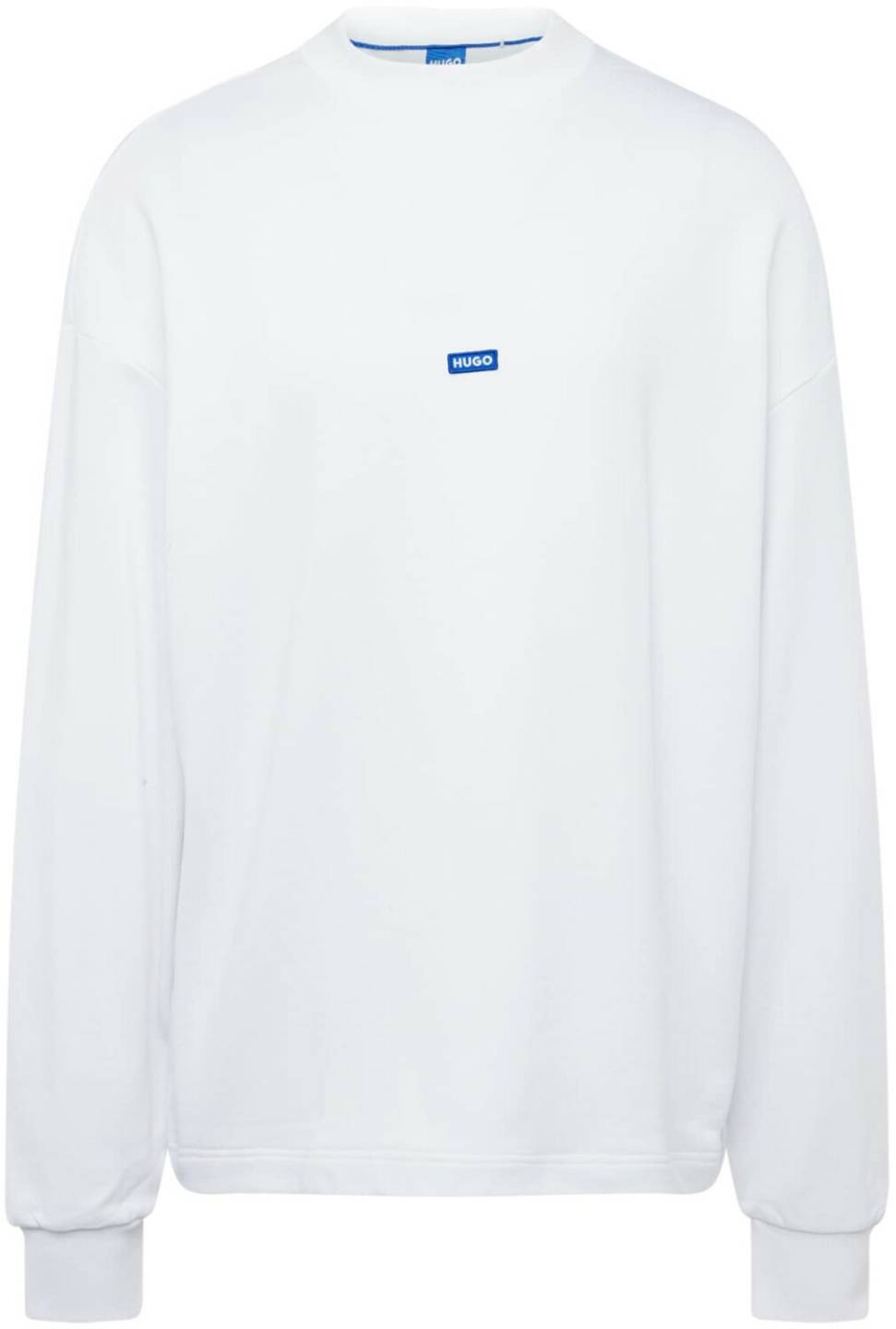 Hugo Boss Cotton terry sweatshirt with blue logo label (50522359) white Jerséis hombre