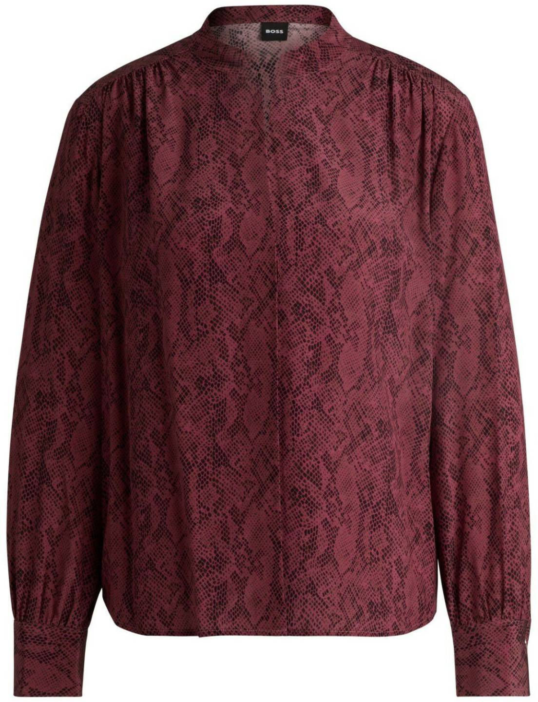 Blusas Hugo Boss Regular-fit silk blouse with snake print (50521215) red