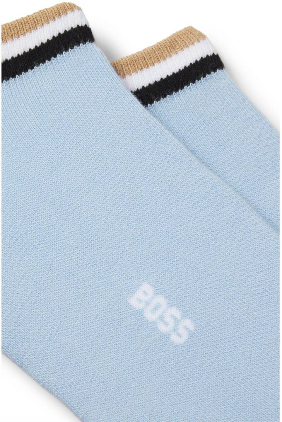 Hugo Boss 2-Pack Ankle Socks with Signature Stripes 50503506 light blue Medias y calcetines