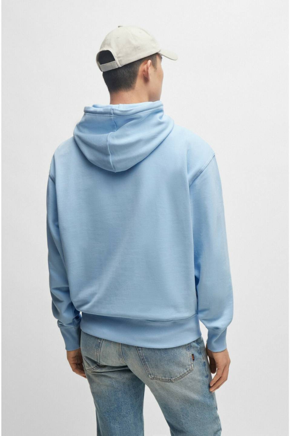 Hugo Boss Cotton terry hoodie with contrasting colour logo (50514530)coloured blue Jerséis hombre