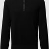 Hugo Boss Jumper in finely textured cotton with troyer collar (50505997)black Jerséis hombre