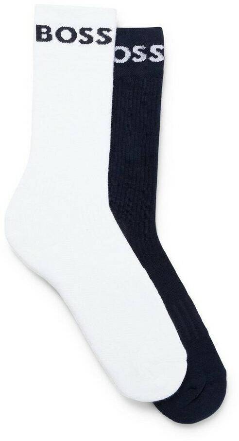 Hugo Boss Short Socks Stretch Fabric 2-Pack 50469747 white dark blue Medias y calcetines