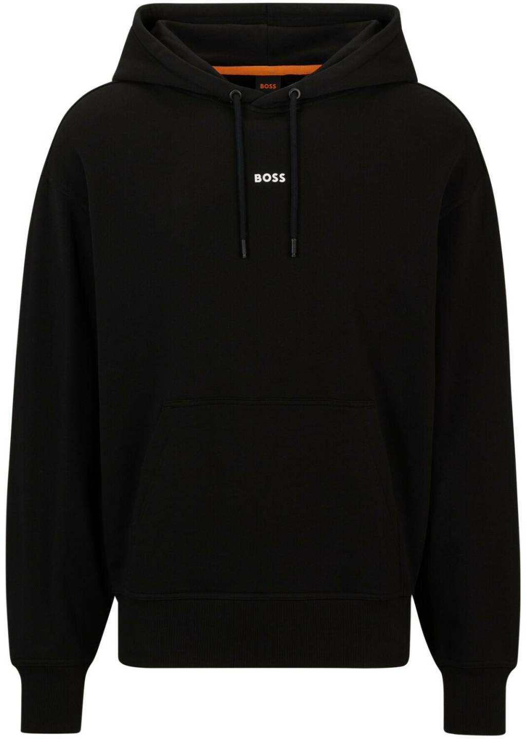 Hugo Boss Cotton terry hoodie with contrasting colour logo (50514530)black Jerséis hombre