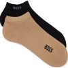 Medias y calcetines Hugo Boss 2-Pack ankle socks with logo details 50521549 black beige