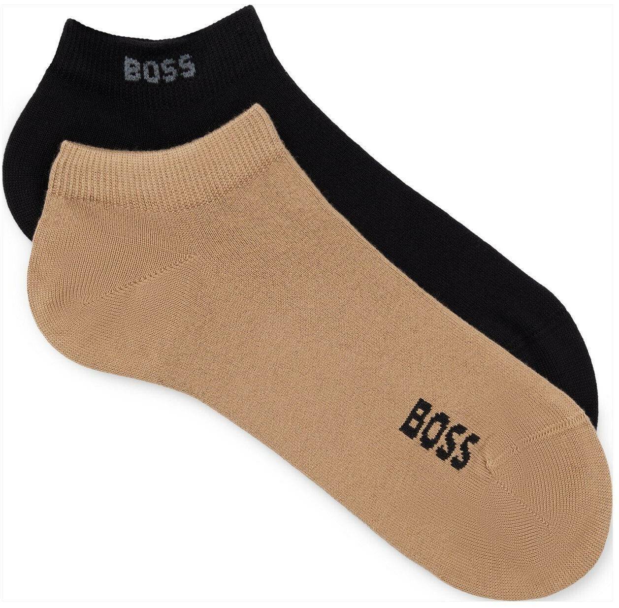 Medias y calcetines Hugo Boss 2-Pack ankle socks with logo details 50521549 black beige