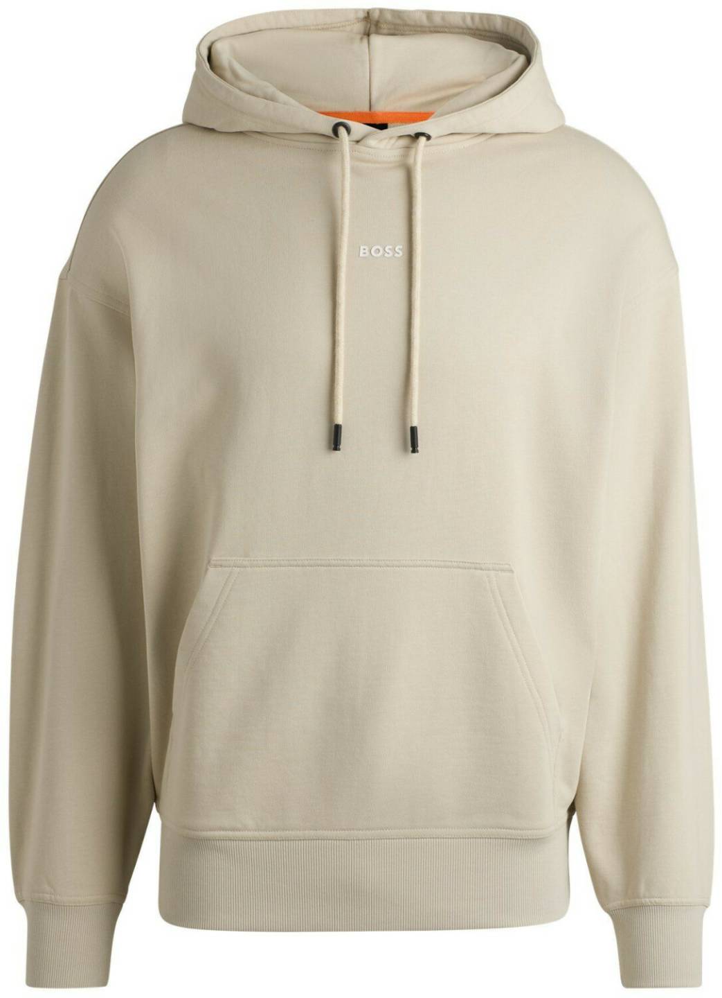 Hugo Boss Cotton terry hoodie with contrast logo 50514530 light beige Jerséis hombre