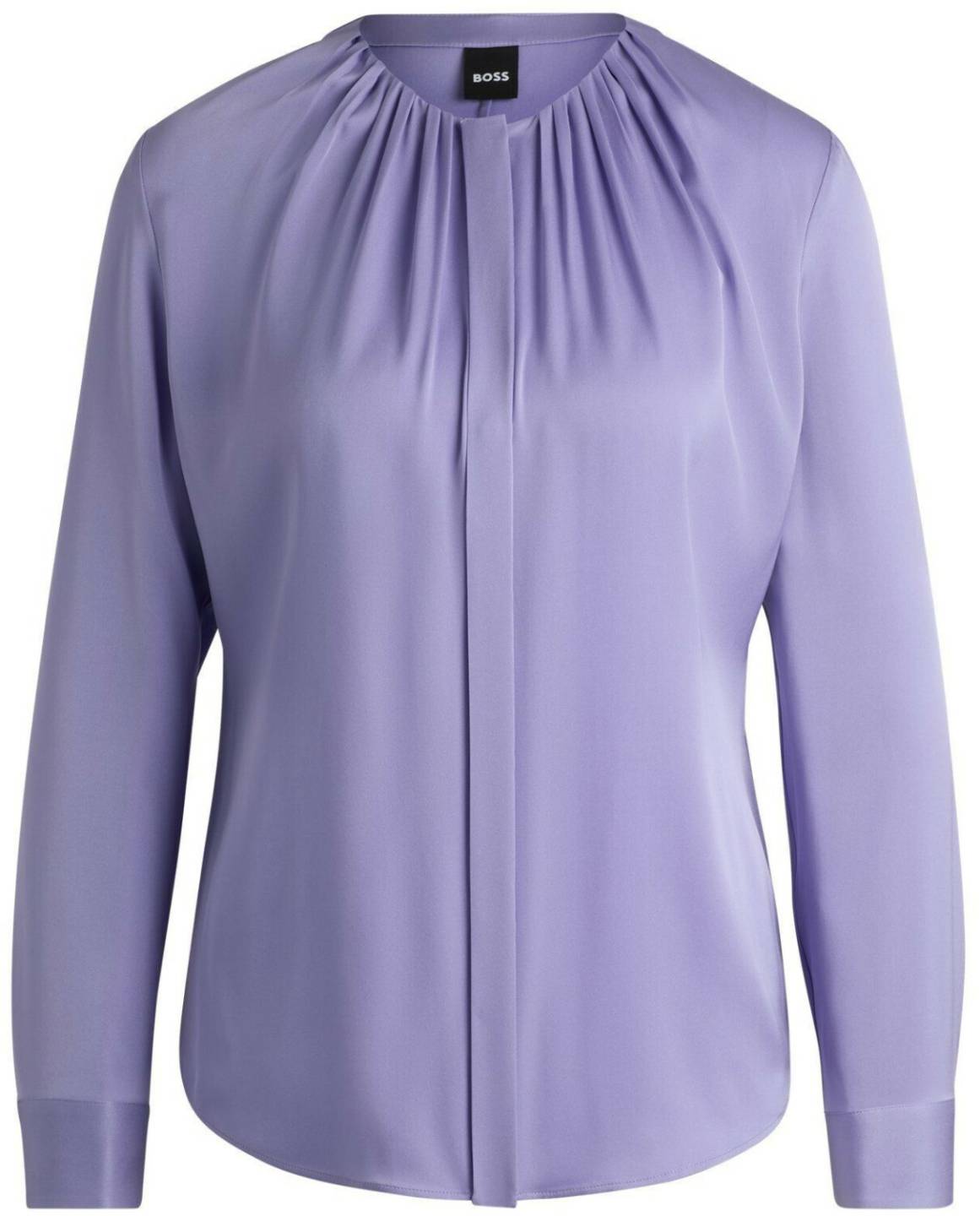 Hugo Boss Banorah (50490058)Blouse in elasticated crêpe de chine with gathered neckline (50490058) purple Blusas