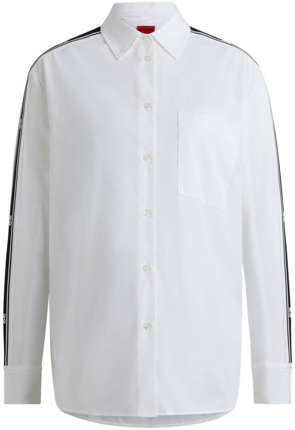 Blusas Hugo Boss Oversized blouse with stack logo tape (50530260) white