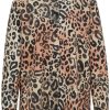 Hugo Boss Oversized twill blouse with leopard print (50518005) Blusas