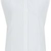 Hugo Boss Sleeveless blouse in stretch cotton canvas (50521399) white Blusas